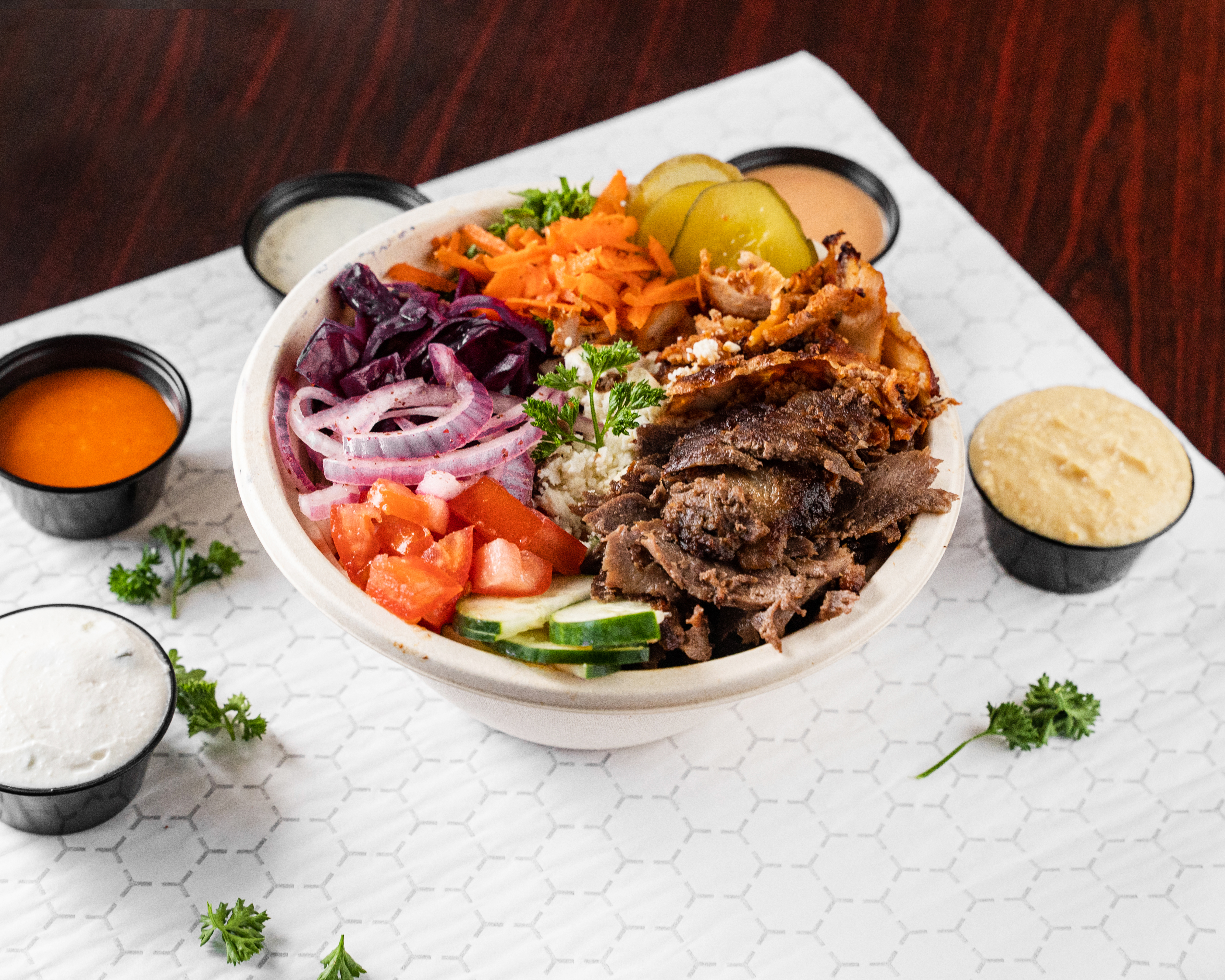 Mixed Shawarma Bowl at OBX Gyro Outer Banks NC